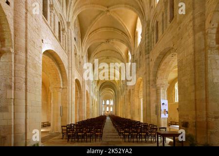 Frankreich, Manche, Halbinsel Cotentin, Lessay, Abtei Sainte Trinite aus dem 11.. Jahrhundert Stockfoto