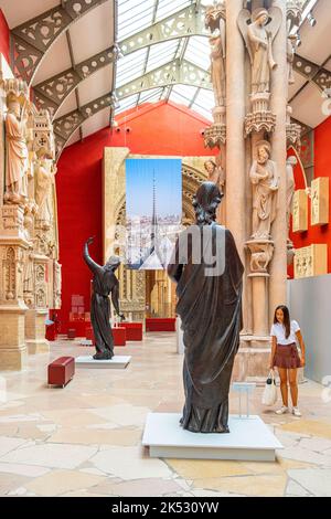 Frankreich, Paris, Trocadero, Palais de Chaillot, Stadt der Architektur und des Erbes, Galerie der Formteile, Tribut an Notre Dame de Paris: Der Turm der Ca Stockfoto