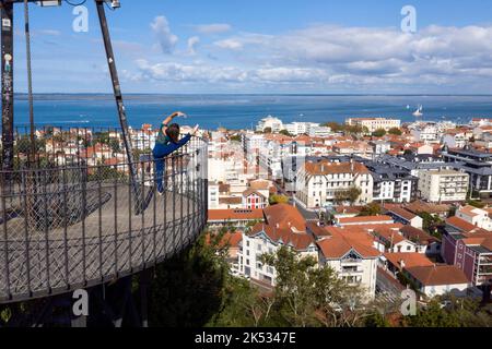 Frankreich, Gironde, Bassin d'Arcachon, Arcachon, Observatorium Sainte-Cécile (Luftaufnahme) Stockfoto