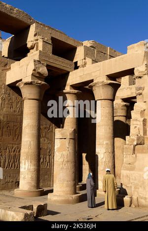 Ägypten, Oberägypten, Niltal, Kom Ombo, Tempel, der dem krokodilgott Sobek und Haroeris gewidmet ist Stockfoto