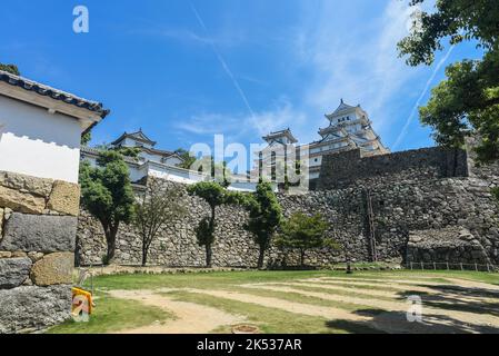 Die Burg Himeji (Himejijō), auch bekannt als Burg des Weißen Reihers, ist Japans am besten erhaltene Feudalburg Stockfoto