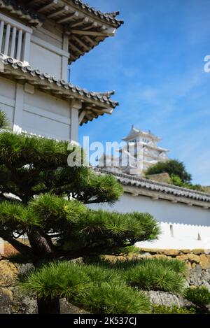 Die Burg Himeji (Himejijō), auch bekannt als Burg des Weißen Reihers, ist Japans am besten erhaltene Feudalburg Stockfoto