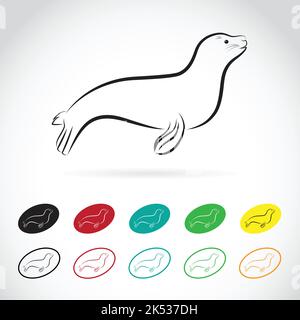 Vector images of sea lion on a white background. Easy editable layered vector illustration. Wild Animals. Stock Vektor