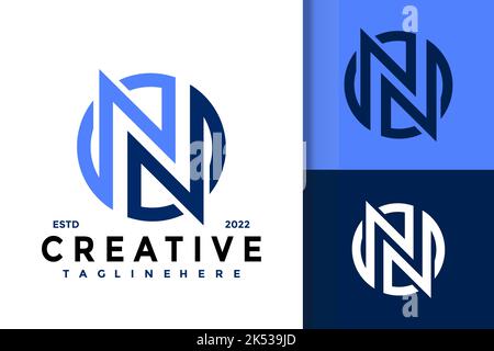 Abstraktes N-Logo – modernes Logo-Ideenschild Stock Vektor