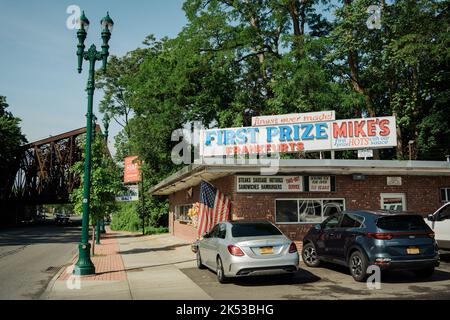 Mikes Hot Dogs Vintage Signs, Schenectady, New York Stockfoto