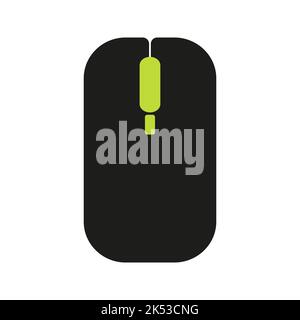 Wireless Computer Maus pc Zubehör schwarz flach. Moderne Lack Kunststoff minimal Stil Element berühren Mechaniker klicken Scroll Arbeit Spiel Gerät Konzept Symbol Techno Anzeigen Elektronik mobile App Website isoliert Stock Vektor