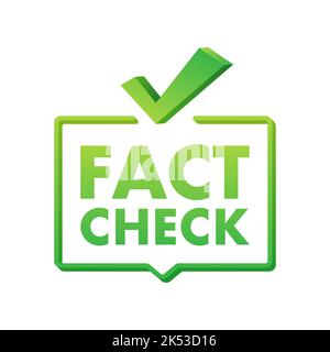 Faktenprüfung. Konzept einer gründlichen Faktenprüfung oder eines einfachen Vergleichs von Beweisen. Vektorgrafik. Stock Vektor