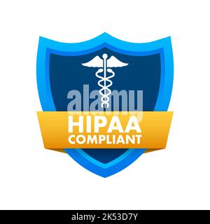 HIPAA-konform. Ein-Symbol. Vektordesign. Logo-Symbol. Vektorgrafik Stock Vektor