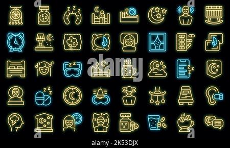 Symbole für Komfortzonen legen den Umrissvektor fest. Coaching-Herausforderung. Life Courage Vektor Neon Stock Vektor