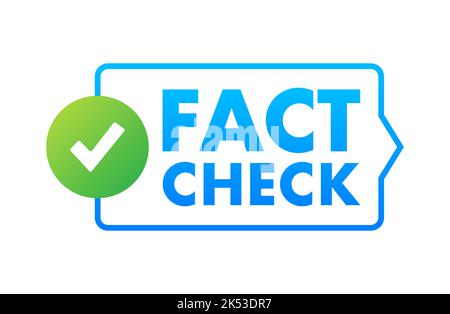 Faktenprüfung. Konzept einer gründlichen Faktenprüfung oder eines einfachen Vergleichs von Beweisen. Vektorgrafik. Stock Vektor