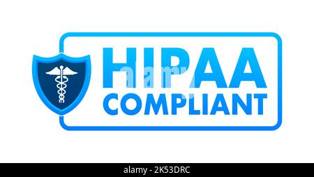 HIPAA-konform. Ein-Symbol. Vektordesign. Logo-Symbol. Vektorgrafik Stock Vektor