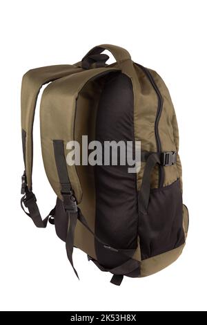 Rucksack für Wald isoliert auf weißem Hintergrund Stockfoto