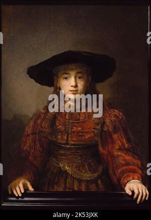 Das Mädchen im Bilderrahmen, 1641, Gemälde von Rembrandt Stockfoto