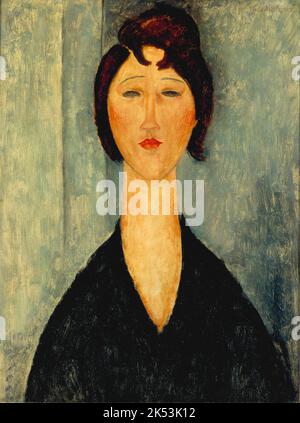 Porträt einer jungen Frau, 1918, Gemälde von Amedeo Modigliani Stockfoto