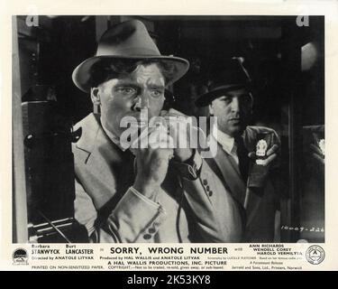 BURT LANCASTER tut MIR LEID, FALSCHE NUMMER 1948 Regisseur ANATOLE LITVAK Hörspiel und Drehbuch von Lucille Fletcher Musik Franz Waxman Hal Wallis Productions / Paramount Picturs Stockfoto