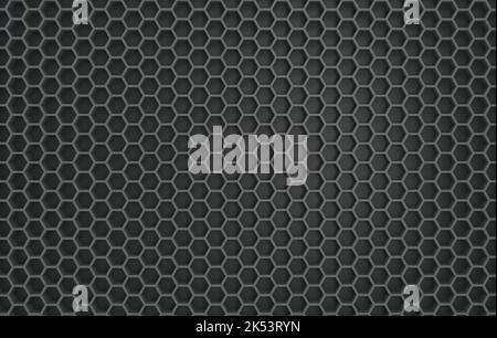 Schwarzer Wabenhintergrund, 3D Rendering, 3D Illustration. Stockfoto