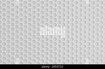 Weißer Wabenhintergrund, 3D Rendering, 3D Illustration. Stockfoto