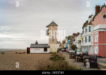 Aldeburgh Beach Suffolk, South Look Stockfoto