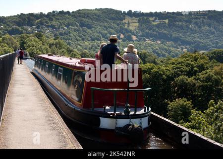 Aquädukt Pontcysyllte, Llangollen Canal, Trevor, Denbighshire, Wales Stockfoto