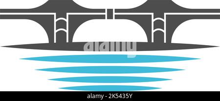 Vorlage zur Illustration des Bridge-Logo-Symbols Stock Vektor