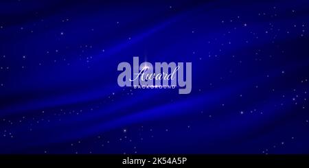 Blue Award Luxus Hintergrund mit Gold Glitzer und Stoff Schatten Stock Vektor