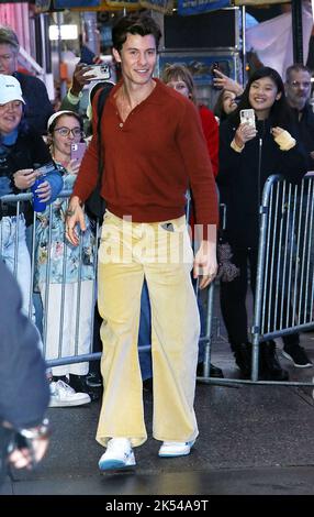 New York, NY, USA. 05. Oktober 2022. Shawn Mendes bei Good Morning America in New York City am 05. Oktober 2022. Quelle: Rw/Media Punch/Alamy Live News Stockfoto