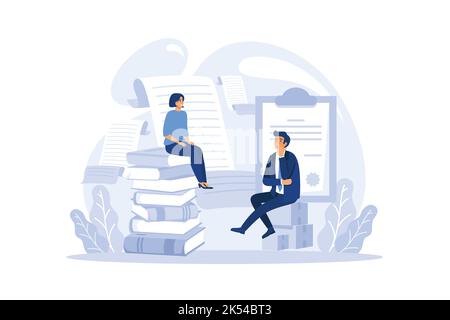 Konzept für professionelle Kritiker. Journalist, der einen Review- und Ranking-Film macht. Spezialist, der eine Meinung über kreative Werke macht. Flache Vektorgrafik Stock Vektor