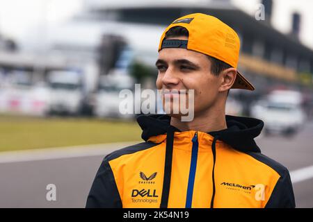 Suzuka, Japan, 06/10/202, 2, Lando Norris (GBR) McLaren läuft auf der Rennstrecke. 06.10.2022. Formel 1 Weltmeisterschaft, Rd 18, Großer Preis Von Japan, Suzuka, Japan, Tag Der Vorbereitung. Bildnachweis sollte lauten: XPB/Press Association Images. Stockfoto