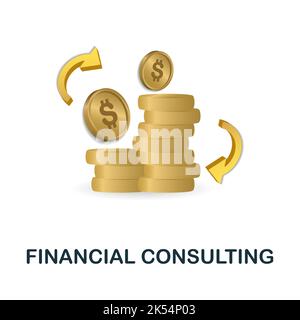 Symbol für Finanzberatung. 3D Illustration aus der Sammlung Finanzmanagement. Creative Financial Consulting 3D Symbol für Webdesign, Vorlagen Stock Vektor