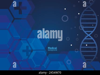 Medizinischer Hintergrund mit dna-Mesh und Kreuzungen Stock Vektor