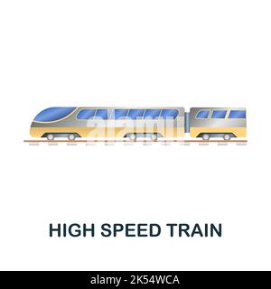 Symbol für Hochgeschwindigkeitszug. 3D Illustration aus der Future Technology Collection. Creative High Speed Train 3D Symbol für Web-Design, Vorlagen, Infografiken Stock Vektor