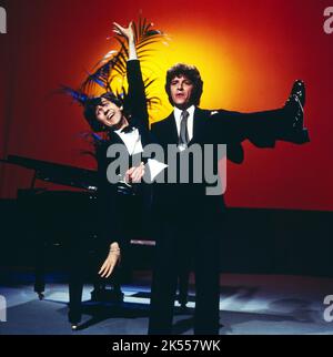 Disco, Musiksendung, Deutschland 1971 - 1982, Moderation Ilja Richter mit Sänger Michael Schanze, Deutschland um 1978. Stockfoto