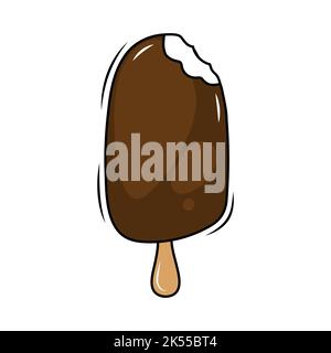 Eis aus dem Eis mit Schokoladenglasur, Vektorgrafik. Stock Vektor