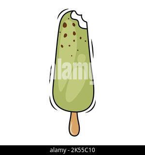 Eis aus dem Eis mit Schokoladenglasur, Vektorgrafik. Stock Vektor