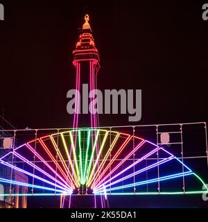 Blackpool Tower während der jährlichen Beleuchtung 2022 Stockfoto