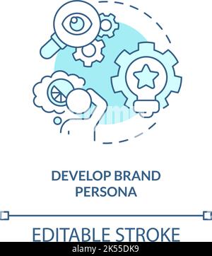 Entwickeln Marke Persona türkisfarbenes Konzept Symbol Stock Vektor