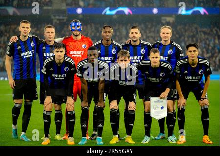 Manchester, Großbritannien. 05. Oktober 2022. Der Start-11 des FC Kopenhagen für das UEFA Champions League-Spiel zwischen Manchester City und dem FC Kopenhagen im Etihad Stadium in Manchester. (Foto: Gonzales Photo/Alamy Live News Stockfoto