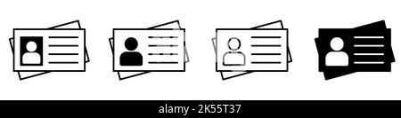 Symbol für ID-Kartendokument festgelegt Stock Vektor