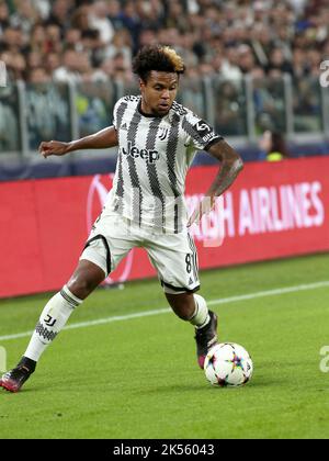 Turin, Italien. 05. Oktober 2022. Weston McKennie (Juventus FC) während Juventus FC vs Maccabi Haifa, UEFA Champions League Fußballspiel in Turin, Italien, Oktober 05 2022 Quelle: Independent Photo Agency/Alamy Live News Stockfoto