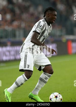 Turin, Italien. 05. Oktober 2022. Moise Kean (Juventus FC) während Juventus FC vs Maccabi Haifa, UEFA Champions League Fußballspiel in Turin, Italien, Oktober 05 2022 Quelle: Independent Photo Agency/Alamy Live News Stockfoto