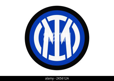 Vinnitsa, Ukraine - 04. Oktober 2022: Logo des Fußballvereins Internazionale Inter italy. Vektorgrafik redaktionelle Illustration Stock Vektor