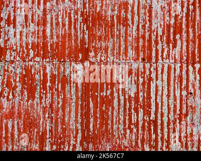 Rostige alte rote Metallic-Wandstruktur - Stock Foto Stockfoto