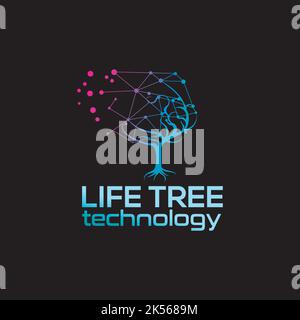 Life Tree Technologie / Logo Design Inspiration Stock Vektor