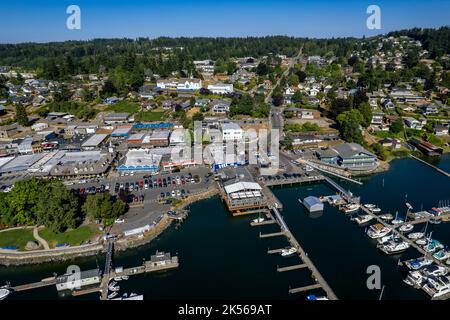 Luftaufnahme von Poulsbo, Kitsap County, Washington, USA Stockfoto