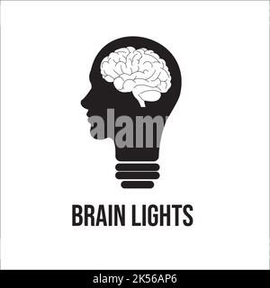 Inspiration im exklusiven BRAIN Light Logo-Design Stock Vektor