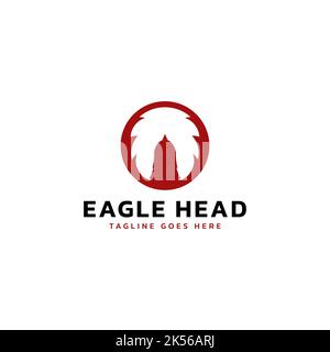 Eagle Head einfaches Logo-Design. Eagle-Logo in einem Kreis. Vektorformat. Stock Vektor