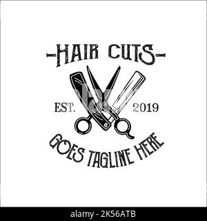 Haarschnitte exklusive Logo Design Inspiration Stock Vektor