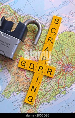 GDPR: Eine neue Richtung, Reaktion der Regierung auf Konsultationen, Verwässerung der britischen Daten- und Datenschutzgesetze, für England, Schottland, Wales und NI Stockfoto