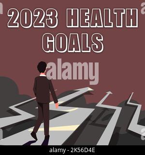 Konzeptionelle Bildunterschrift 2023 Gesundheitsziele, Wort zur Feier des Beginns des Kalenderjahres 2023 Stockfoto