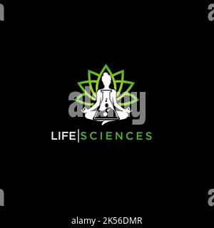 Life Science, Meditation Logo exklusive Design-Inspiration Stock Vektor